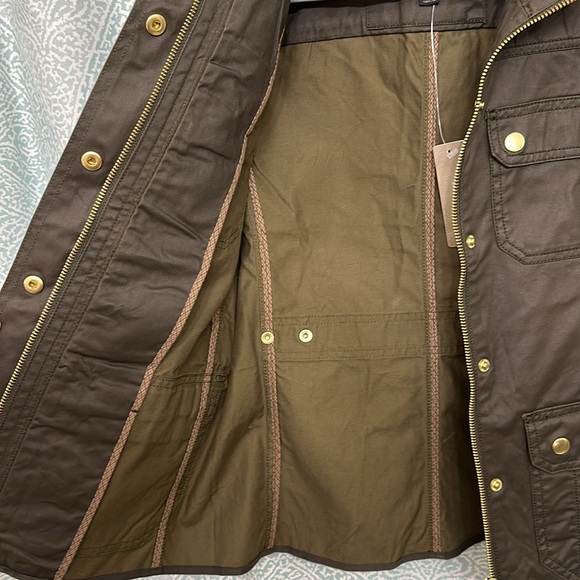 NWT Women’s J. Crew Waxed Cotton Downtown Field Utility Jacket - Picture 8 of 10